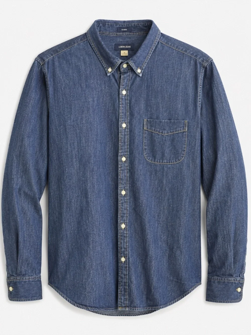 J.Crew Lightweight Denim Shirt Dark Wash Indigo XL Classic Fit G6859